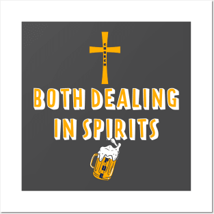 Dealing in Spirits Funny Beer and Religion Design Posters and Art